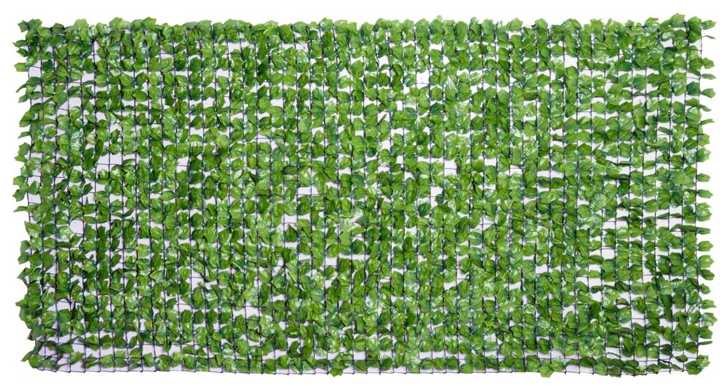 Outsunny Vedação Artificial em Rolo 3x1,5m Vedação de Privacidade para Balcão Jardim Exterior Planta Decorativa de Parede PE Verde