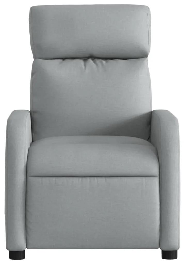 Poltrona de massagens reclinável tecido cinzento-claro