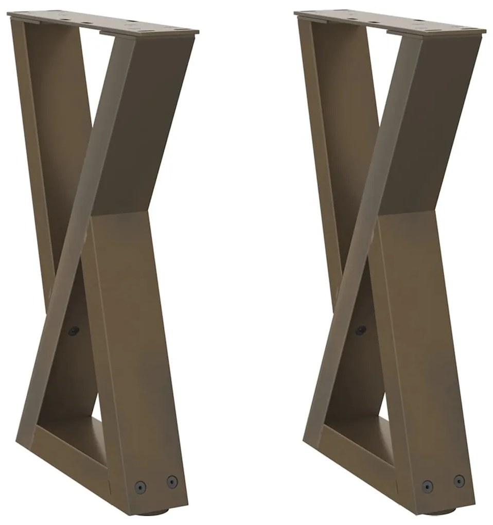 Pés para mesa de centro 2 peças aço natural 38x(42-43,3) cm aço