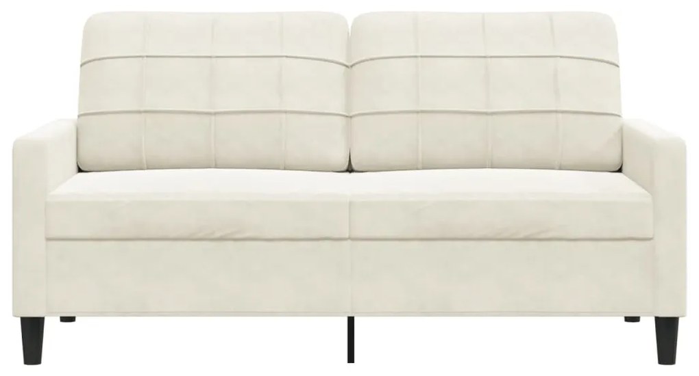 Sofá de 2 lugares veludo 140 cm cor creme