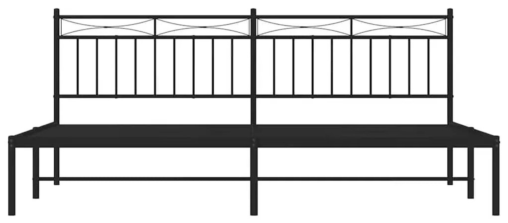 Estrutura de cama com cabeceira 193x203 cm metal preto