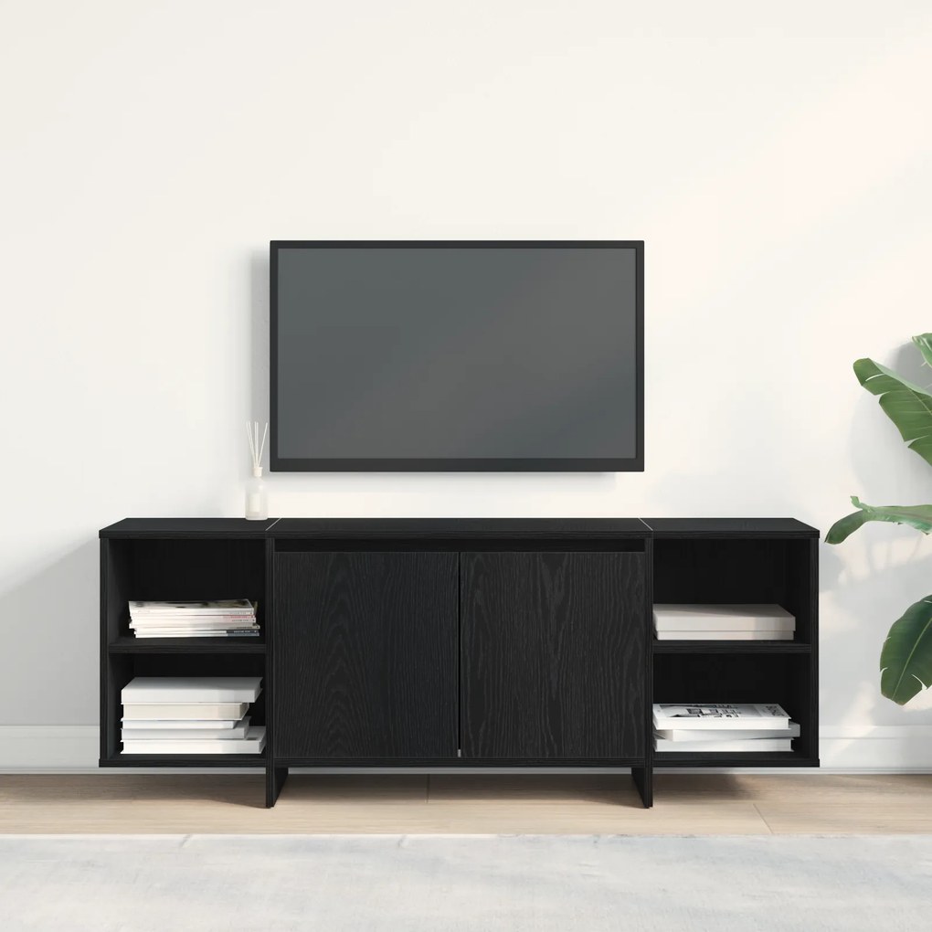 Estante de TV vidaXL - Carvalho Preto - 120x30x40.5 cm - Feito de Madeira Compósita