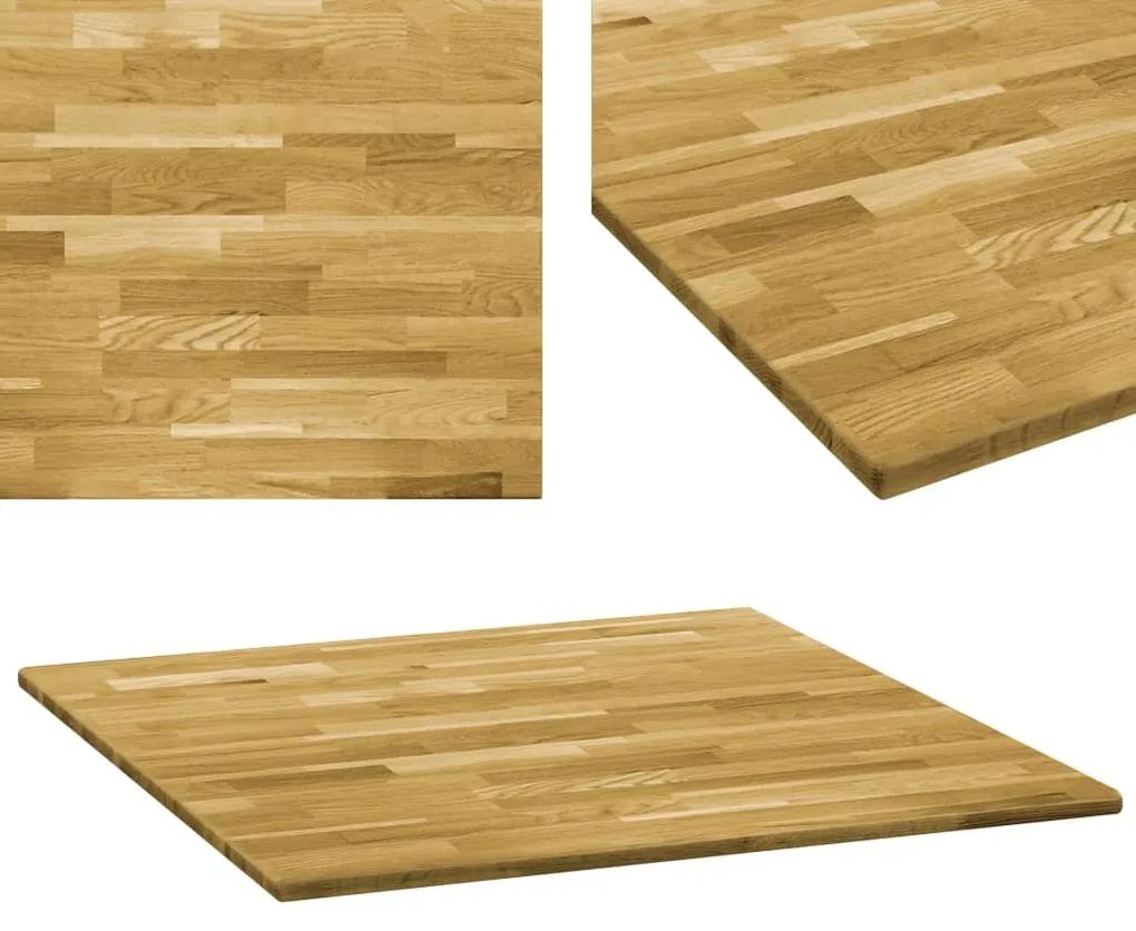 Tampo de mesa madeira de carvalho maciça quadrado 23 mm 80x80cm