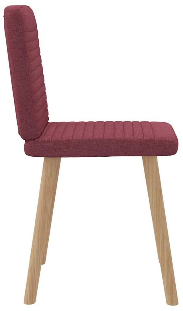 Cadeiras de jantar 2 pcs tecido vermelho tinto
