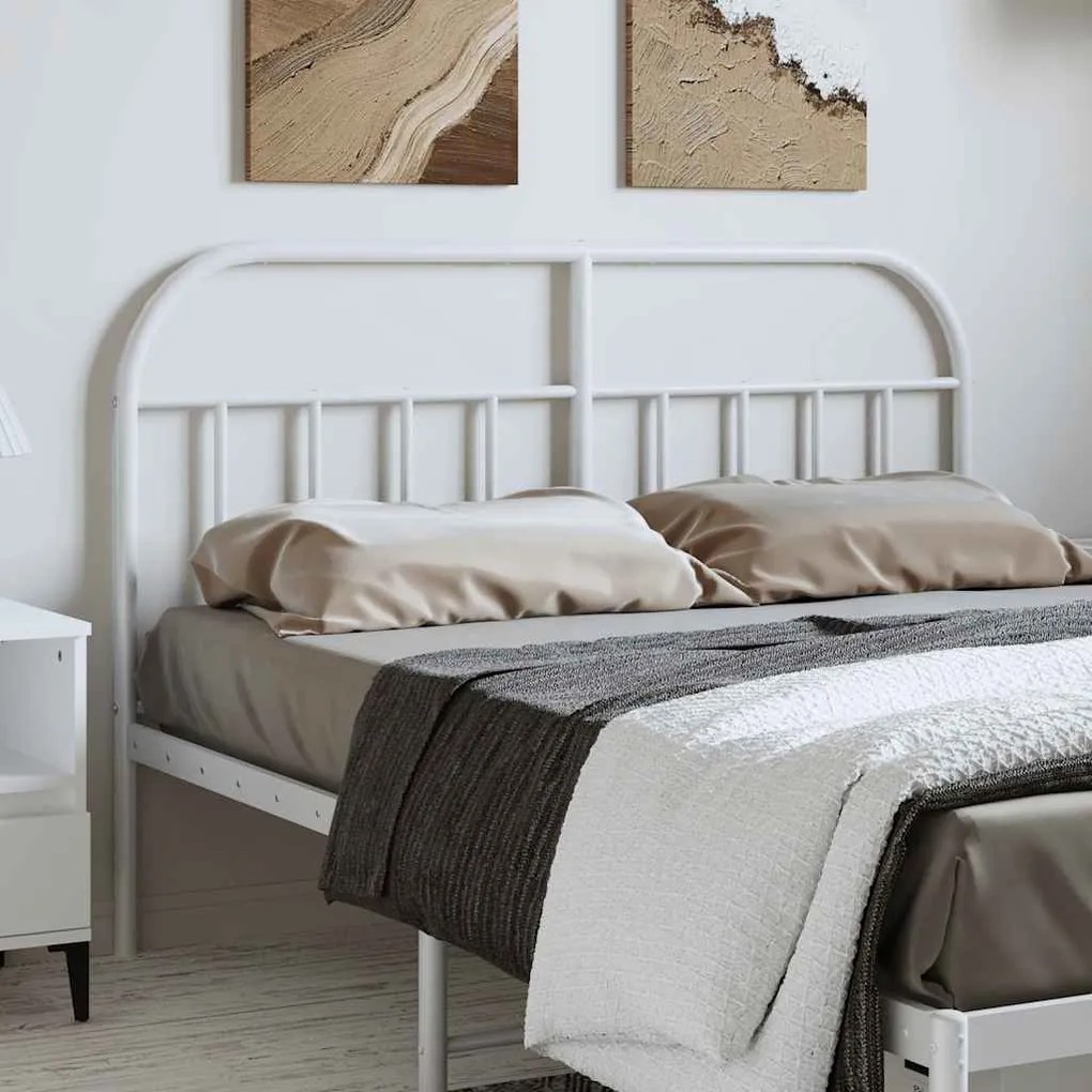 vidaXL Cabeceira de cama 135 cm metal branco