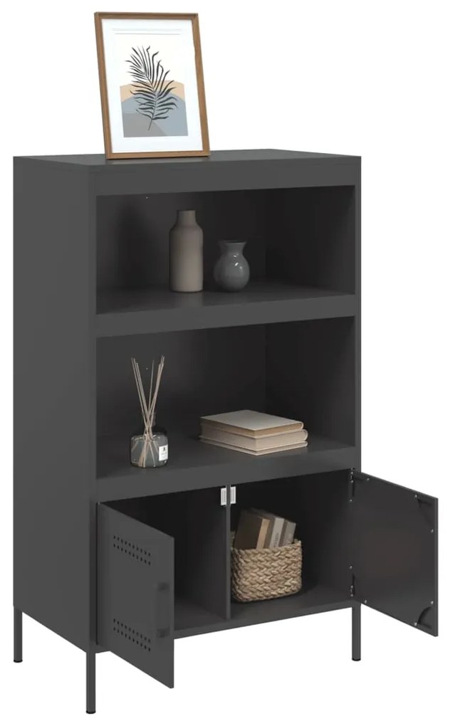 Aparador alto 68x39x113 cm aço preto