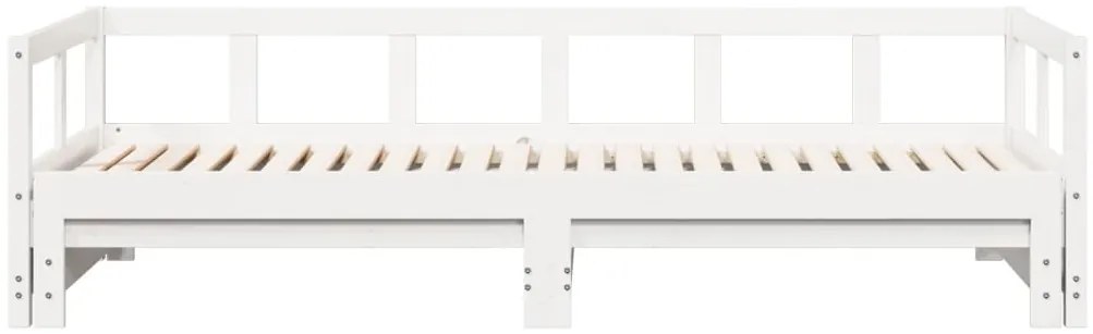 Sofá-cama sem colchão 90x200 cm madeira de pinho maciça branco