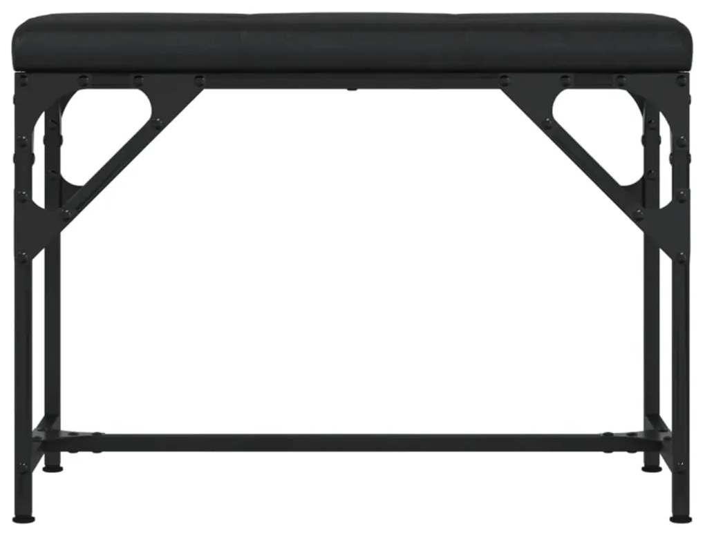 Banco de jantar 62x32x45 cm aço e couro artificial preto