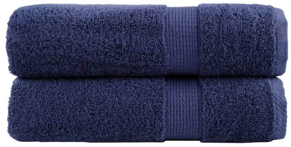 Toalhas mãos premium SOLUND 2pcs 50x100cm 600 gsm azul-marinho