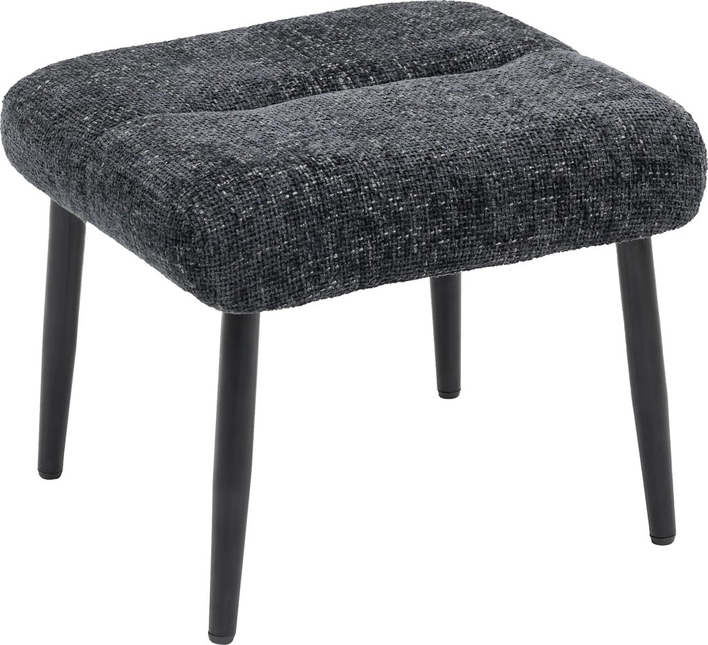 HOMCOM Puff com almofada macia, pernas de aço, puff para os pés em tecido chenille, 45 x 41 x 38 cm, cinza escuro | Aosom Portugal