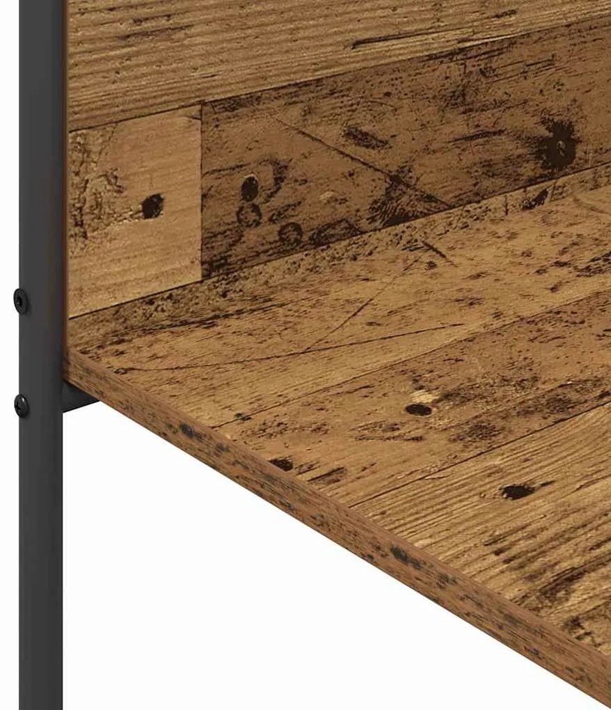 Cabide para Roupas com Prateleiras de Madeira Antiga 120x44x160 cm