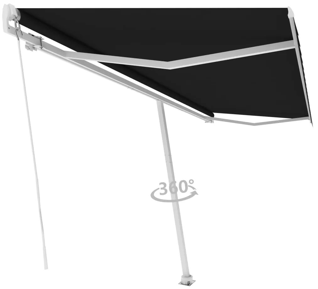 Toldo retrátil manual independente 500x300 cm antracite