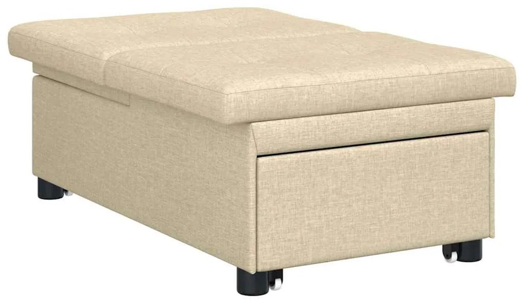 Sofá Cama 3 em 1 com Design Retrátil em Tecido Creme