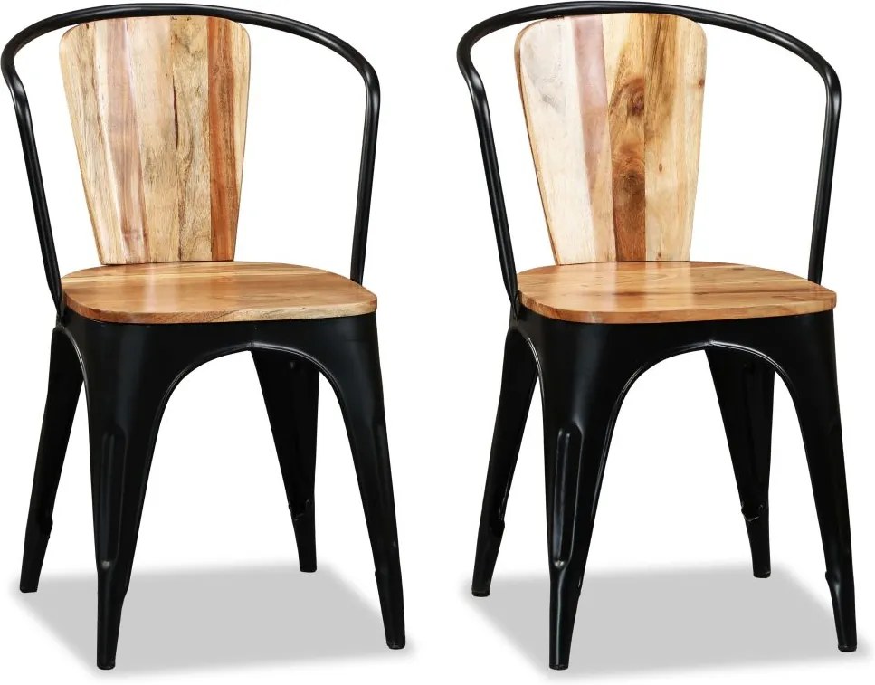 Cadeiras de jantar 2 pcs madeira acácia maciça
