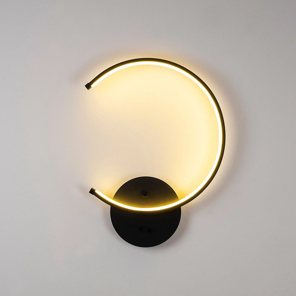 Candeeiro de Parede Moon - Preto - 33cm x 46cm x 6cm