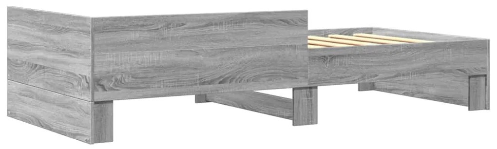 Estrutura cama 90x200 cm derivados de madeira cinzento sonoma