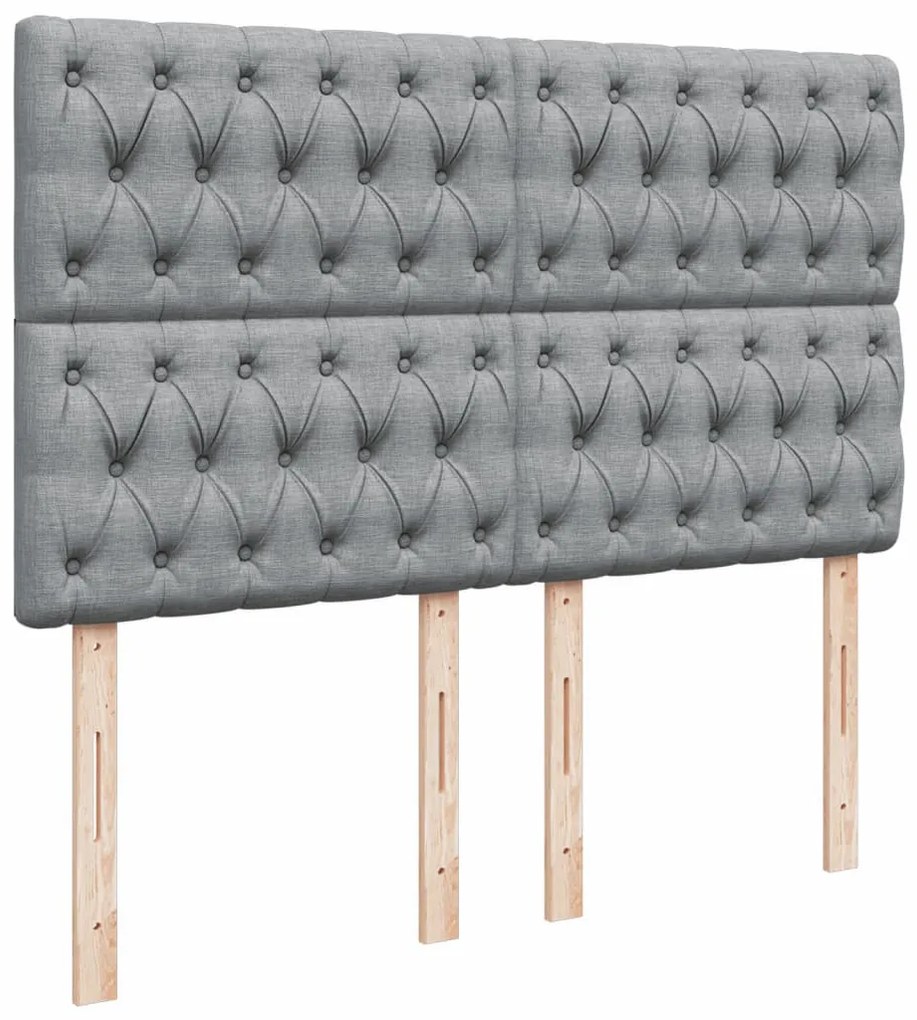 Cama com molas/colchão 140x190 cm tecido cinzento-claro