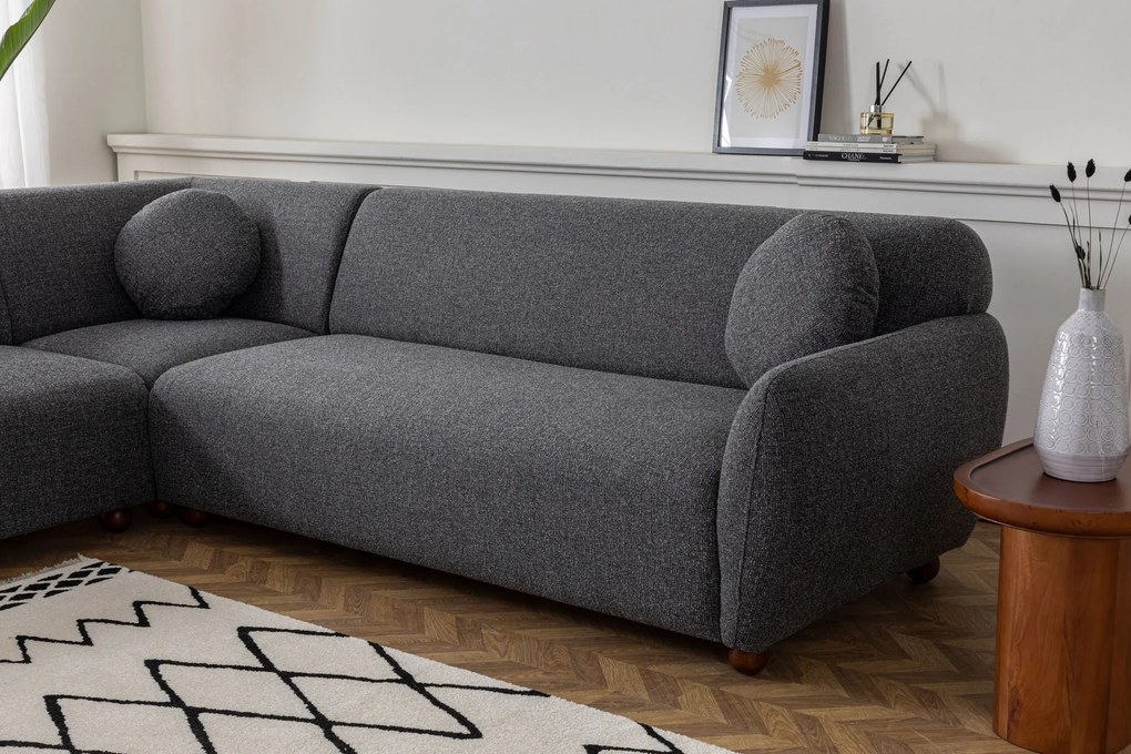 Sofá de Canto Eddy – Cinzento Escuro – 280 x 280 cm