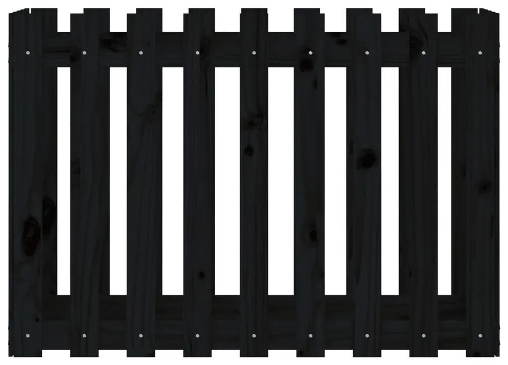 Canteiro elevado c/ design cerca 100x50x70cm pinho maciço preto