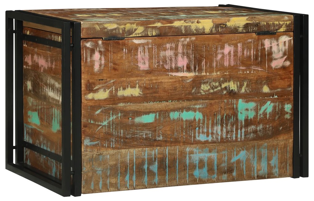 Caixa de Armazenamento Multicolorido 80x50x50 cm Madeira Sólida Recupe