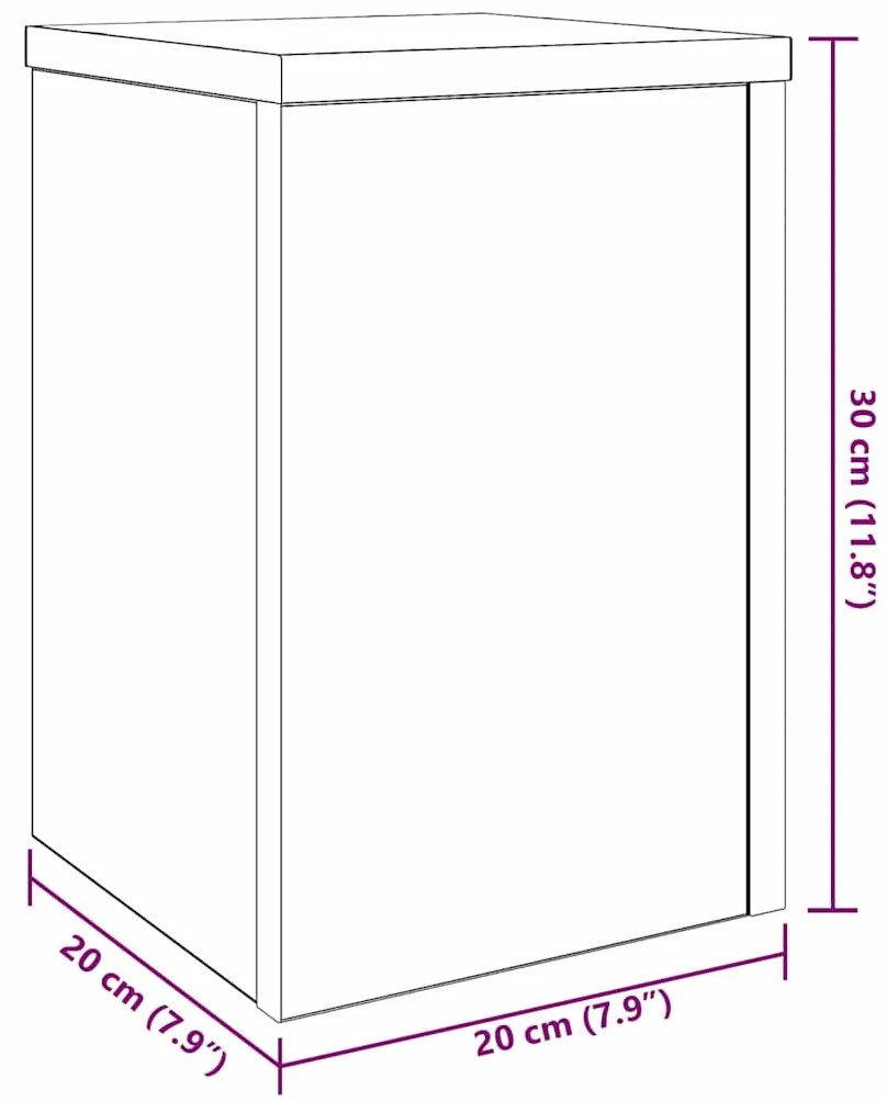 Suportes para Plantas - 2 pcs - Carvalho Preto - 20 x 20 x 30 cm - Mad