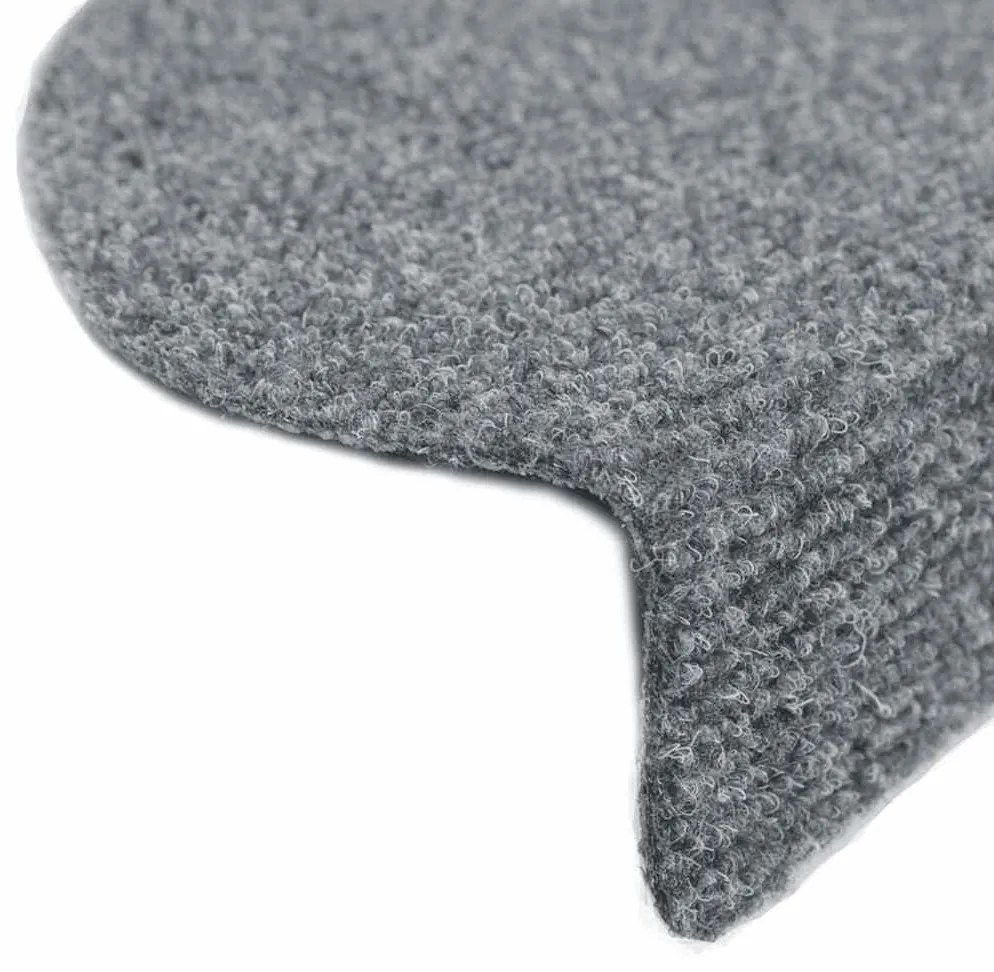 Tapetes de escada autoadesivos 30 pcs 65x21x4cm cinzento-claro