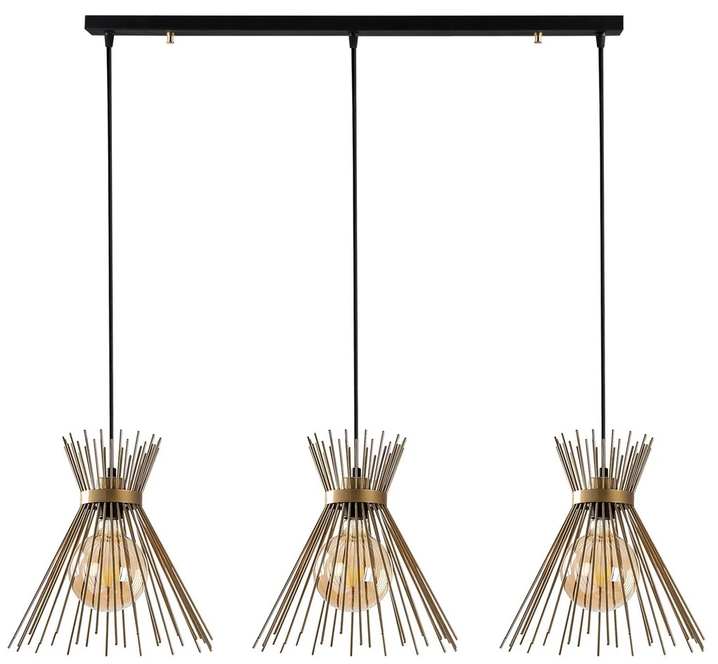 Candeeiro de Teto Kirpi – Preto – 104 x 34 cm