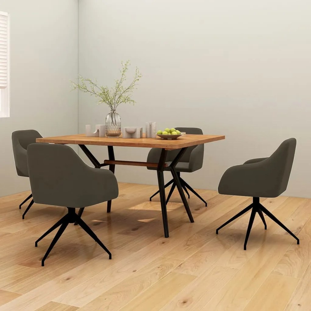 vidaXL Cadeiras de jantar 4 pcs veludo cinzento-escuro