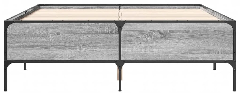 Estrutura de cama 140x200 cm derivados de madeira/metal