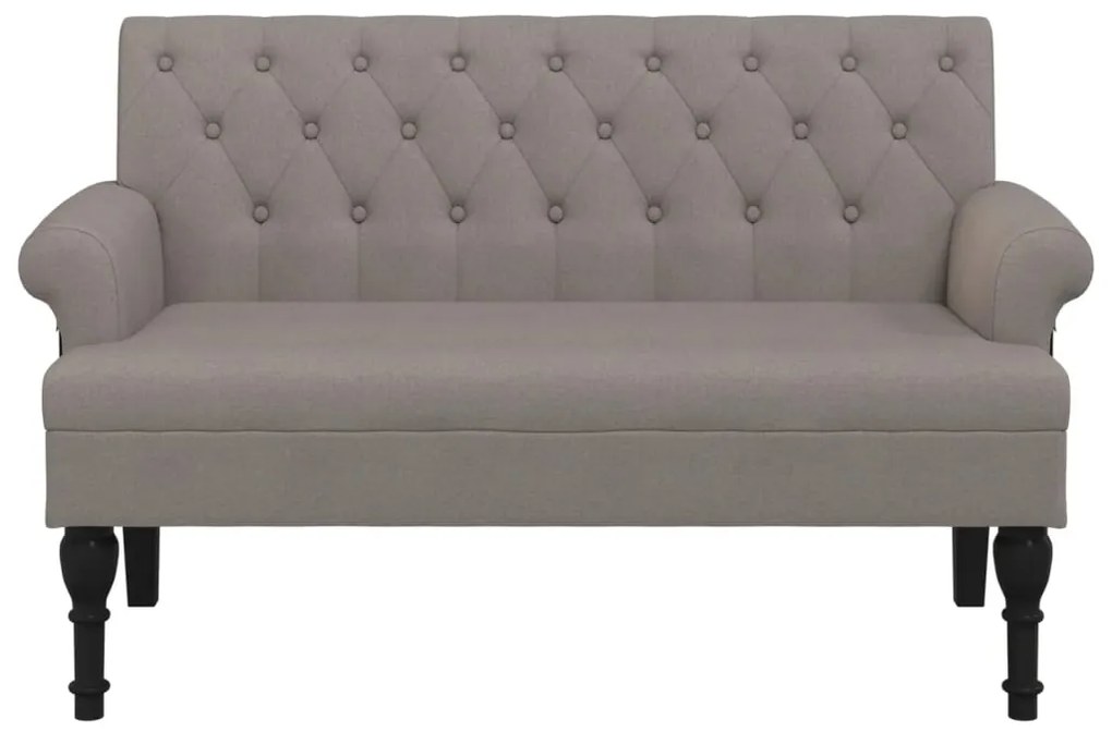 Banco com encosto 120x62x75,5 cm tecido cinza-acastanhado