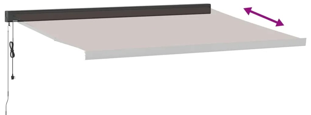Toldo retrátil automático 400x300 cm castanho
