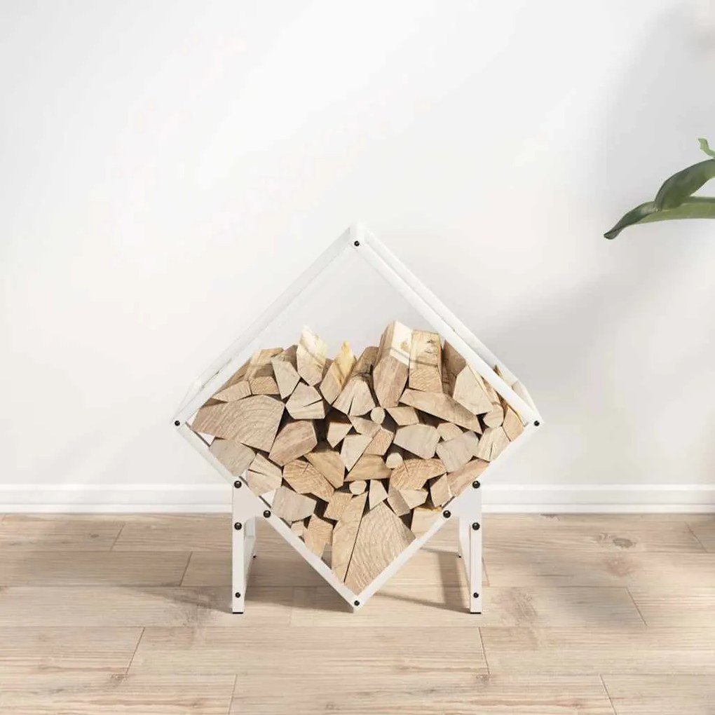Suporte para lenha 50x25x50 cm aço laminado a frio branco