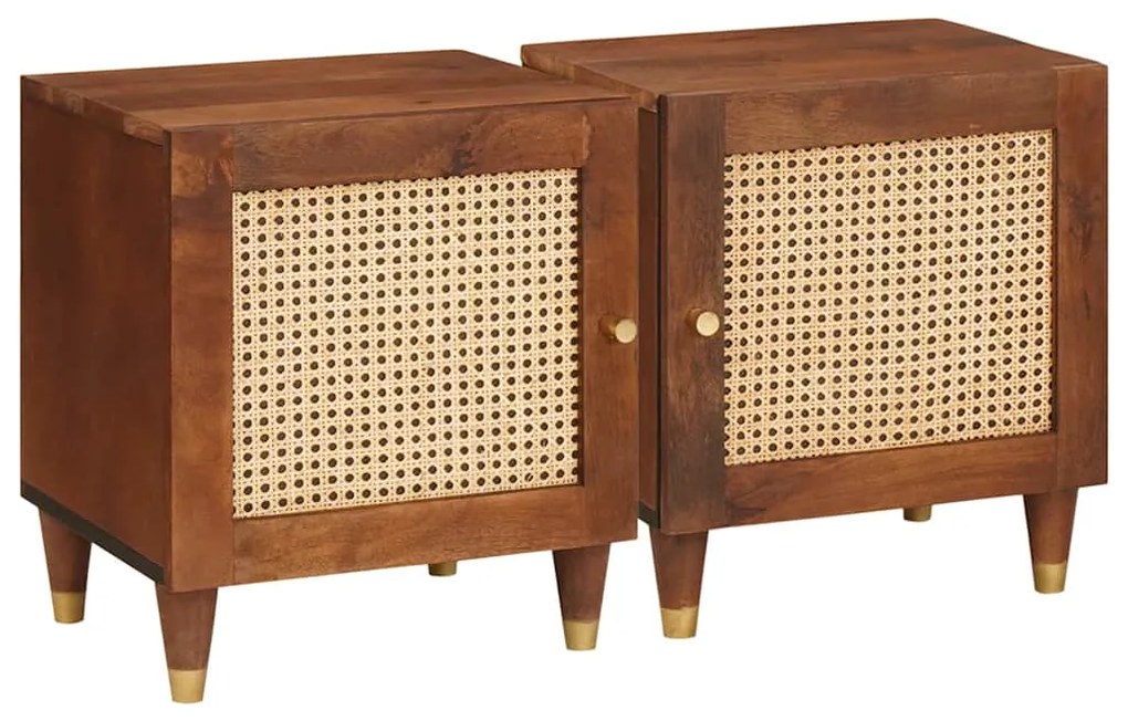 vidaXL Armário de Cabeceira 2 pcs Castanho 40 x 33,5 x 46 cm