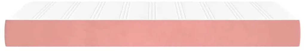 Colchão de molas ensacadas 90x220x20 cm veludo rosa