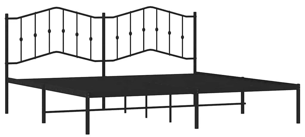 Estrutura de cama com cabeceira 193x203 cm metal preto