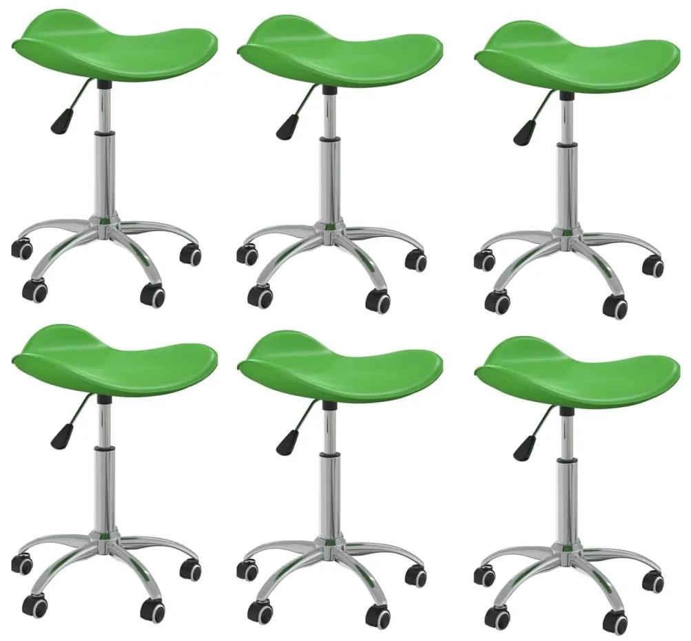 Cadeiras de jantar giratórias 6 pcs couro artificial verde