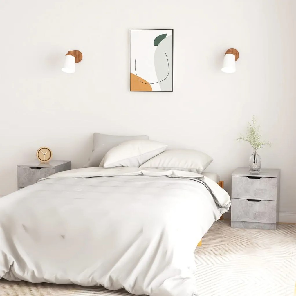 vidaXL Mesas de cabeceira 2 pcs 40x40x50cm contraplacado cinza cimento