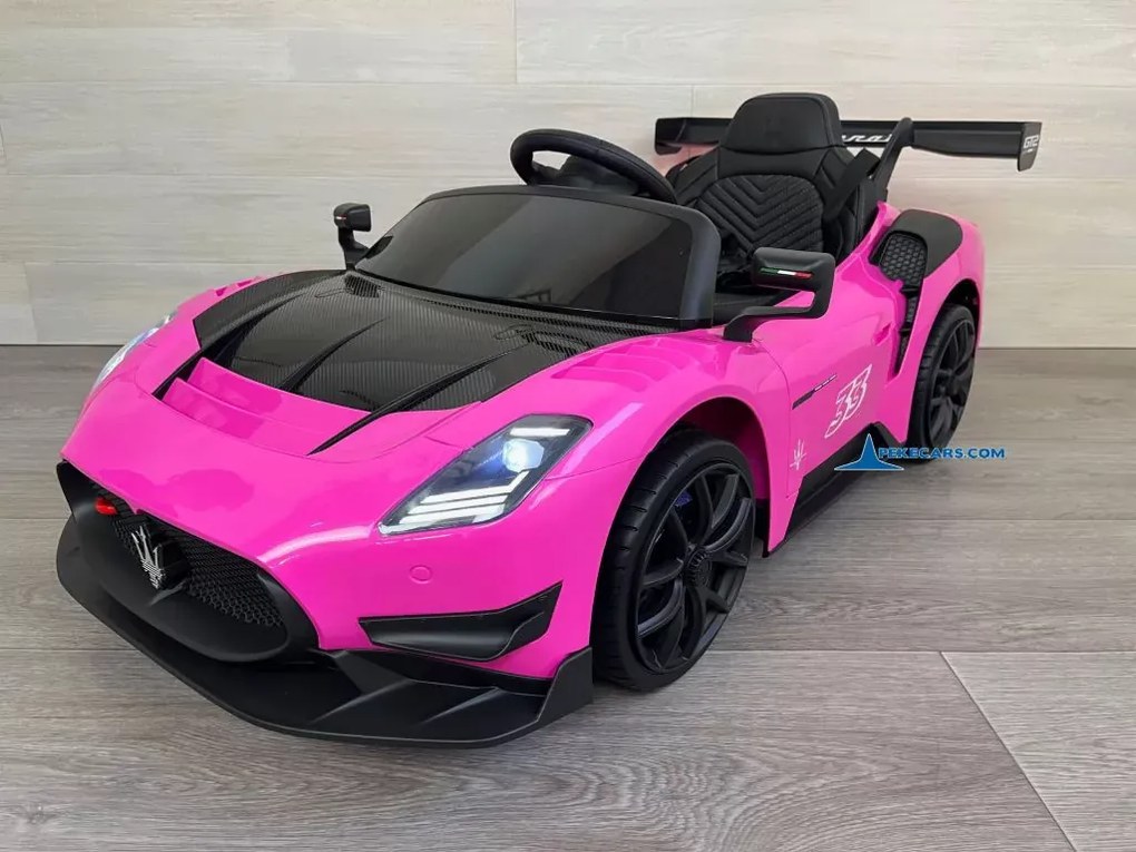 Carro elétrico para crianças Maserati GT2 12V 2.4G, Rodas Borracha, Assento imitação pele Rosa
