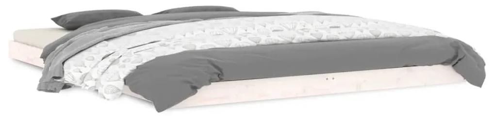 Estrutura de cama king size 150x200 cm pinho maciço branco