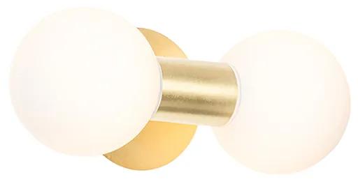 Candeeiro de parede moderno ouro IP44 2 luzes - Cederic Moderno
