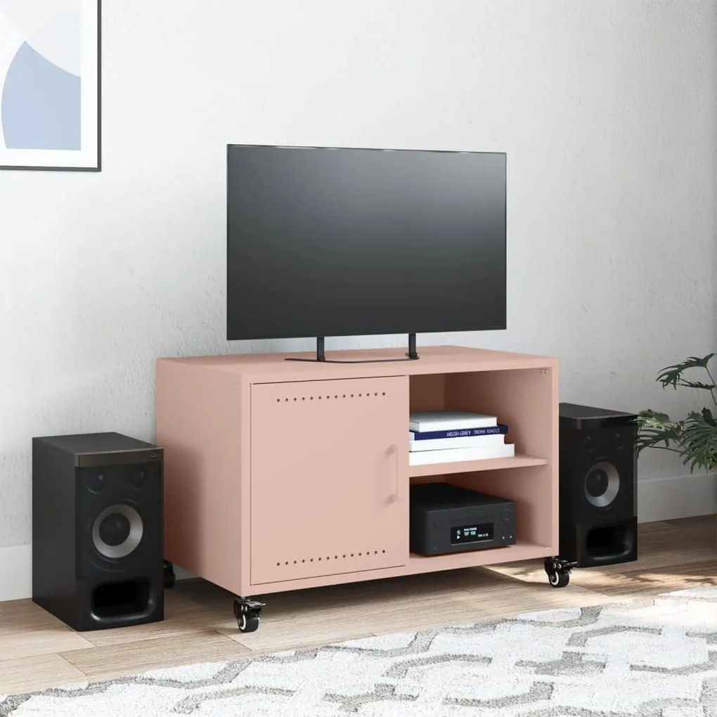 Móvel de TV 68x39x43,5 cm aço rosa