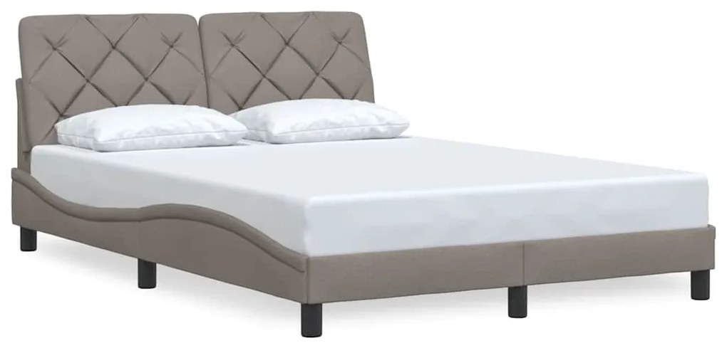 Cama sem colchão 140x200 cm tecido castanho-acinzentado