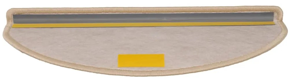 Tapetes escada adesivos aspeto sisal 15pcs 65x21x4cm bege-claro