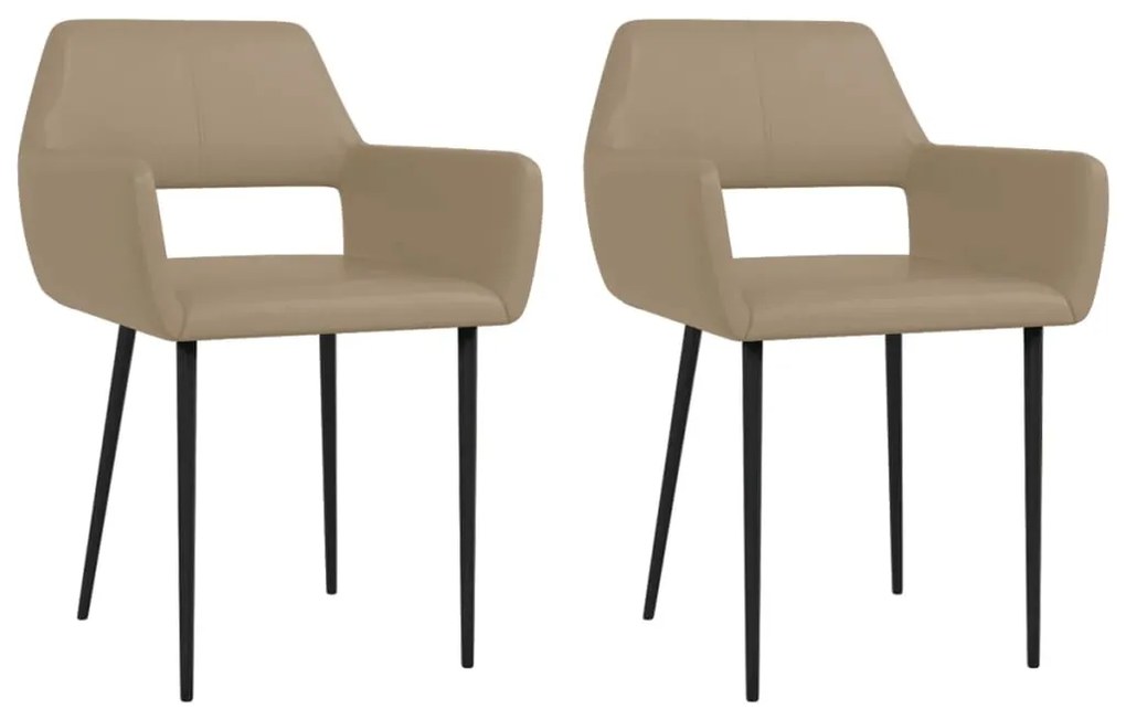 vidaXL Cadeiras de jantar 2 pcs couro artificial cappuccino