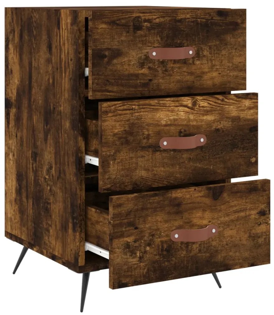 Mesa cabeceira 40x40x66 cm derivados de madeira carvalho fumado