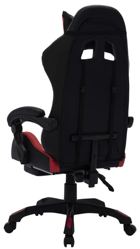 Cadeira corrida luzes LED RGB couro arti. vermelho tinto/preto