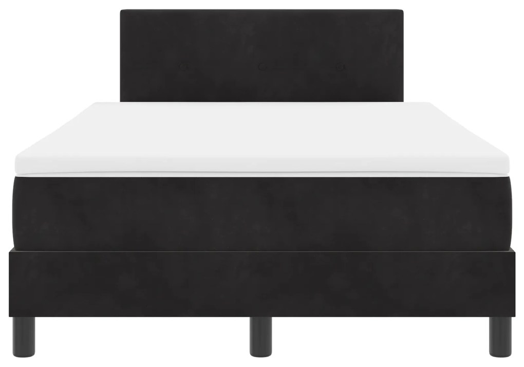 Cama Box com Colchão vidaXL Preta 120x200 cm Veludo