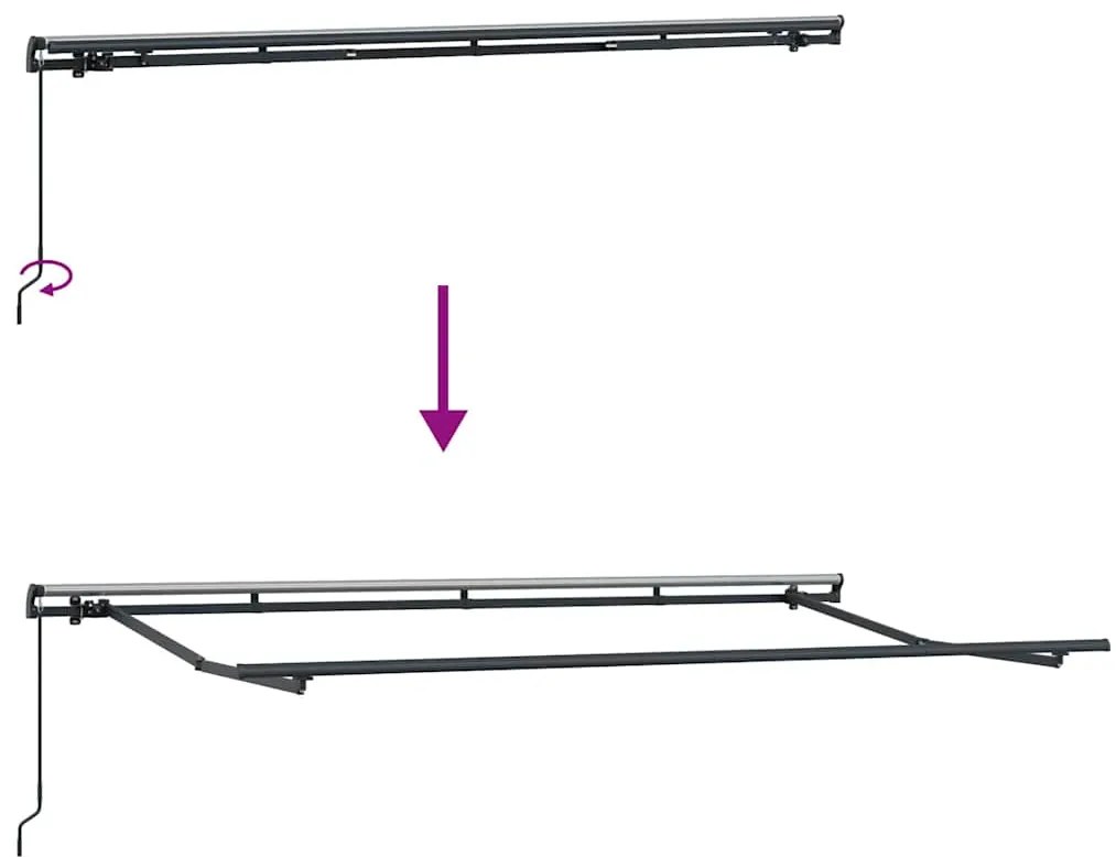 Toldo Retrátil Manual Vermelho e Antracite