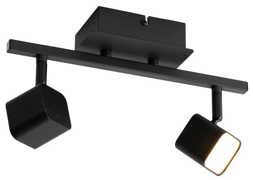 Candeeiro de teto moderno preto com LED 2 luzes - Nola Moderno