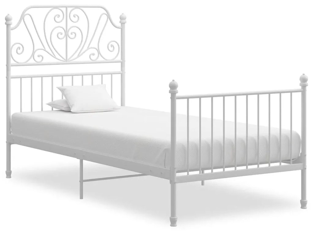 324845 vidaXL Estrutura de cama 100x200 cm metal branco